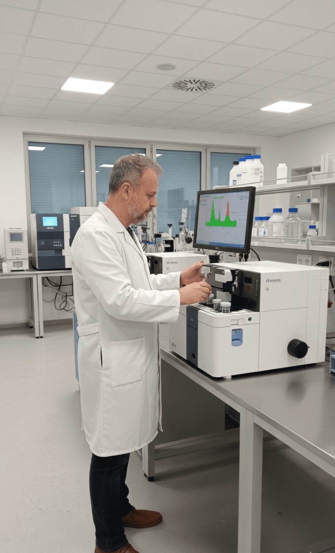 Profesionales interdisciplinarios de Neoma Tech Lab en laboratorio especializado en gestión ambiental